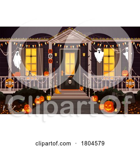 Front Door on Halloween by Vector Tradition SM