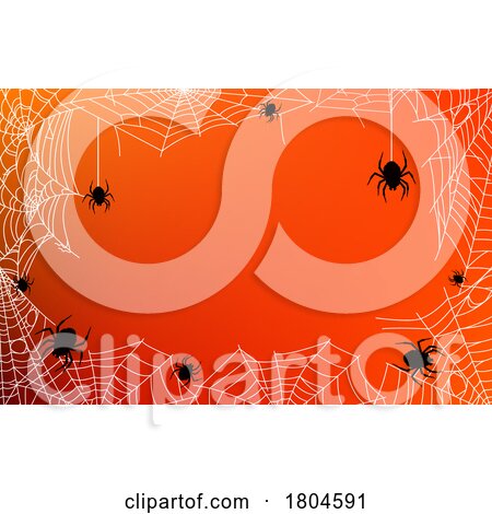 Halloween Background with Spiders by Vector Tradition SM
