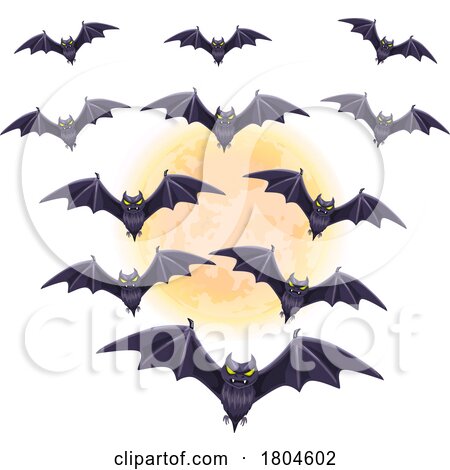 Vampire Bats and a Full Moon by Vector Tradition SM