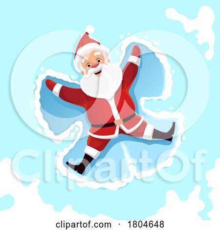 Santa Claus Making Snow Angels by Vector Tradition SM