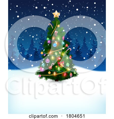 Christmas Tree in the Snow by Vector Tradition SM