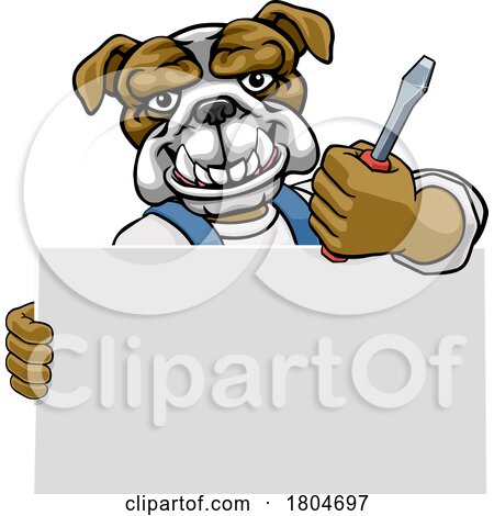 Electrician Bulldog Dog Screwdriver Tool Handyman by AtStockIllustration