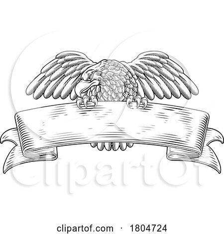 Eagle Scroll Symbol Crest Banner Parchment Design by AtStockIllustration