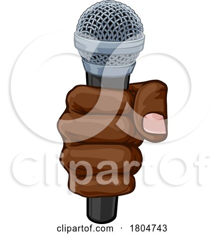 Microphone Fist Hand Comic Book Pop Art Cartoon by AtStockIllustration