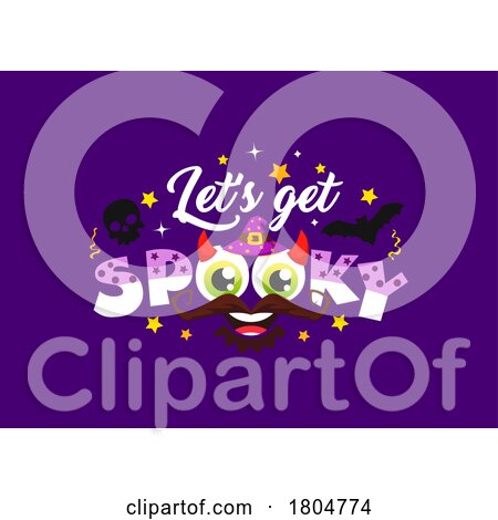 Lets Get Spooky Halloween Design on Purple by Vector Tradition SM