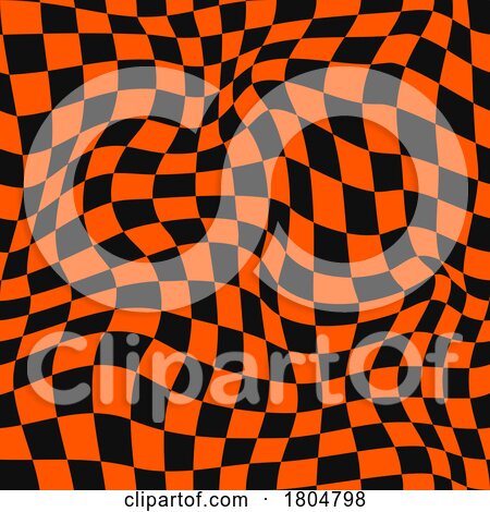 Wavy Checkered Halloween Background by Vector Tradition SM