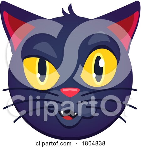 Black Cat Halloween Emoji by Vector Tradition SM