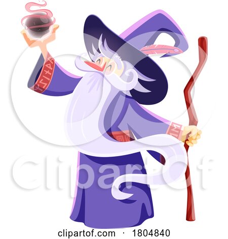 Wizard Holding a Crystal Ball by Vector Tradition SM