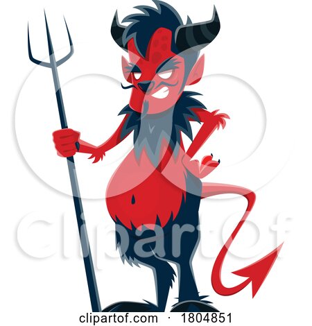 Devil with Pitchfork by Vector Tradition SM