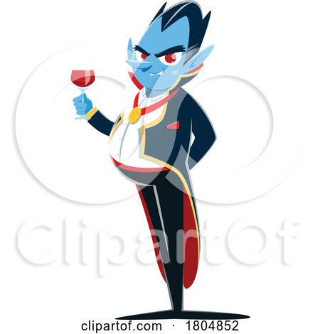 Vampire with a Glass of Blood by Vector Tradition SM