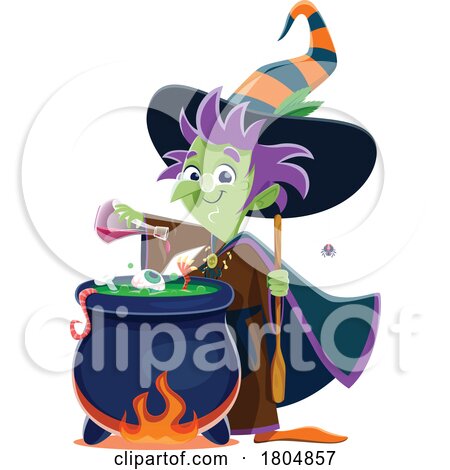 Witch Making a Potion by Vector Tradition SM