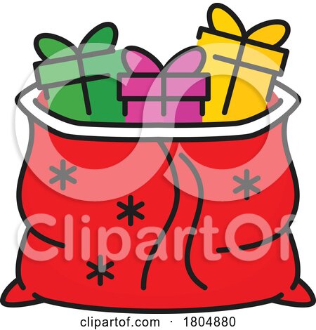 Christmas Gifts in Santas Sack by Vector Tradition SM