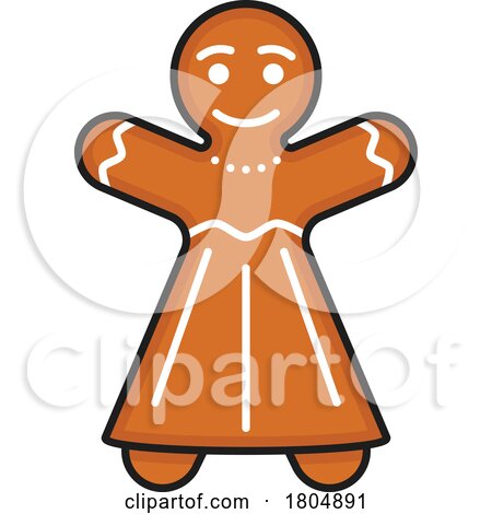 Christmas Gingerbread Woman Cookie by Vector Tradition SM