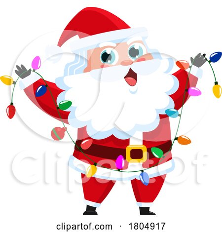 Cartoon Xmas Santa Claus with Lights by Hit Toon