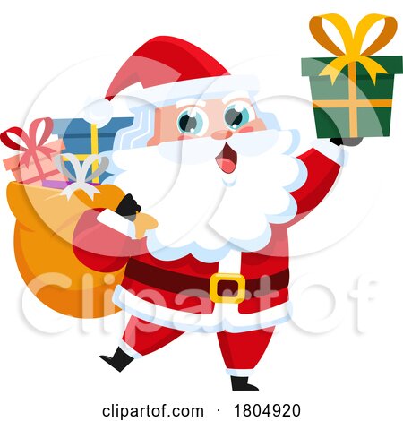 Cartoon Xmas Santa Claus with Gifts by Hit Toon
