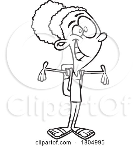 Cartoon Black and White Teen Student with Welcoming Open Arms by toonaday
