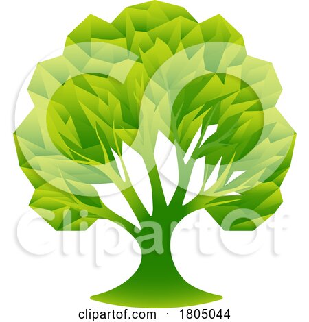 Green Tree with Gradient by AtStockIllustration