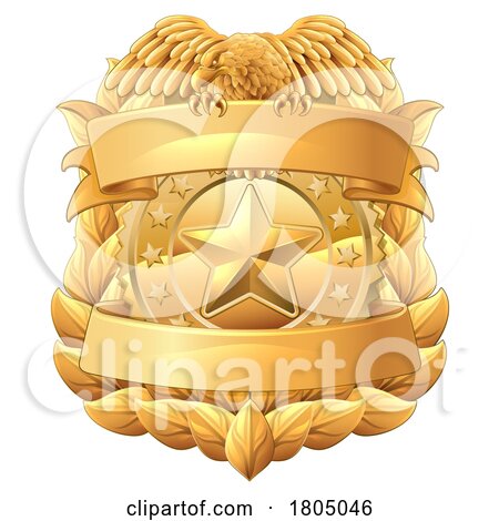 Police Military Eagle Badge Shield Sheriff Crest by AtStockIllustration