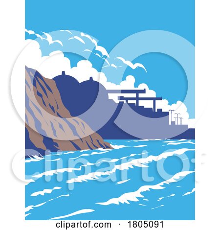 San Onofre State Beach in San Diego California WPA Poster Art by patrimonio