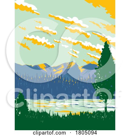 Sprague Lake in Rocky Mountain National Park Colorado WPA Poster Art by patrimonio