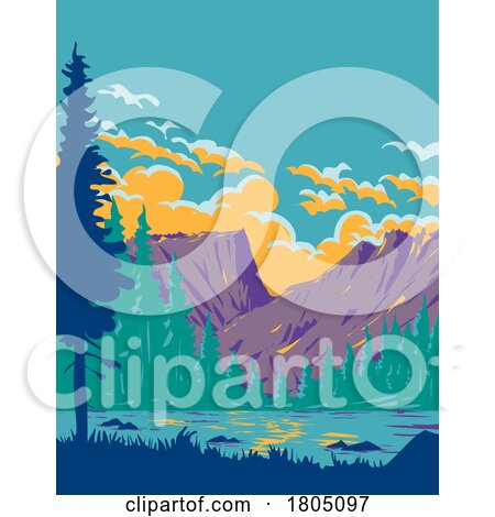 Dream Lake in Rocky Mountain National Park Colorado WPA Poster Art by patrimonio