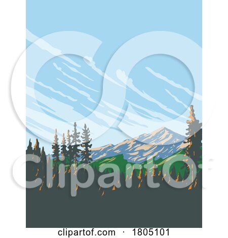 Arapaho National Forest in Rocky Mountains of Colorado WPA Poster Art by patrimonio