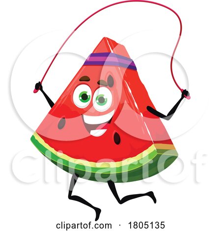 Watermelon Slice Exercising with a Jump Rope by Vector Tradition SM