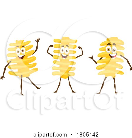 Radiatori Pasta Characters Hanging out by Vector Tradition SM