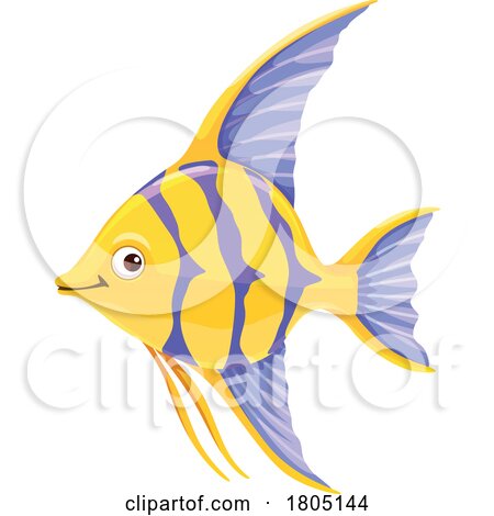 Yellow and Purple Angelfish by Vector Tradition SM