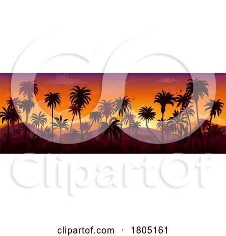 Palm Trees at Sunset by Vector Tradition SM