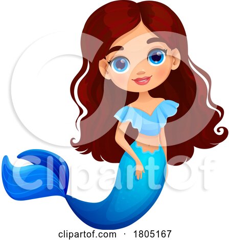 Blue Eyed Brunette Mermaid by Vector Tradition SM