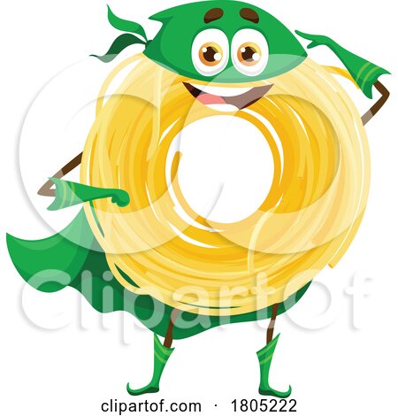 Super Hero Pasta Noodle Mascot by Vector Tradition SM
