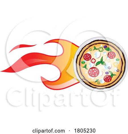 Hot Pizza Logo with Flames by Domenico Condello