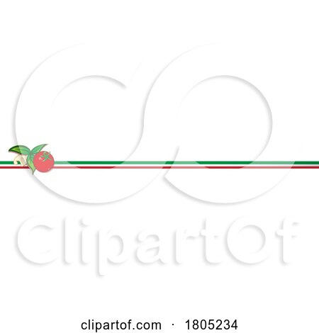 Italian Flag Banner Stripes with Mushroom Basil and Tomato by Domenico Condello