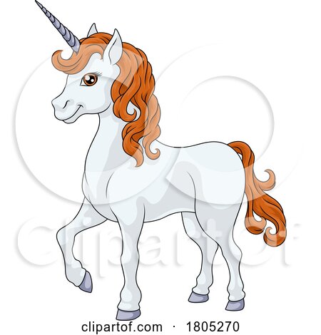 Unicorn Horn Horse Animal Cartoon Mascot from Myth by AtStockIllustration