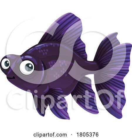 Purple Black Veiltail Goldfish by Vector Tradition SM