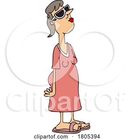 Cartoon Woman Watching an Eclipse by djart