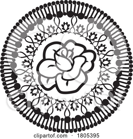 Black and White Henna Mandala by Vitmary Rodriguez