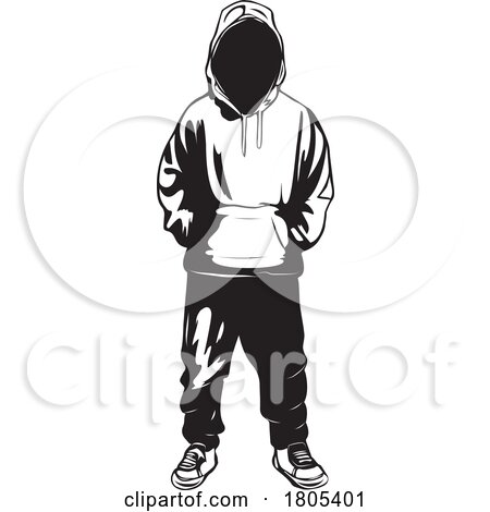 Black and White Man in a Hoodie by Vitmary Rodriguez
