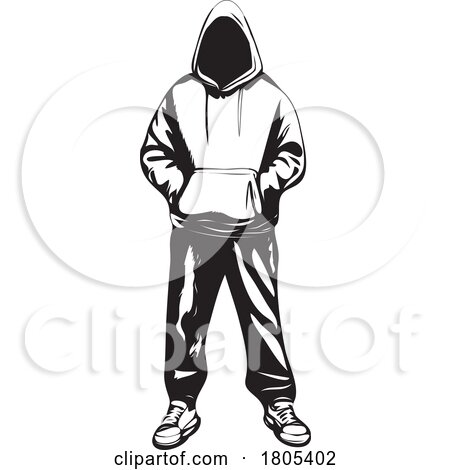 Black and White Man in a Hoodie by Vitmary Rodriguez