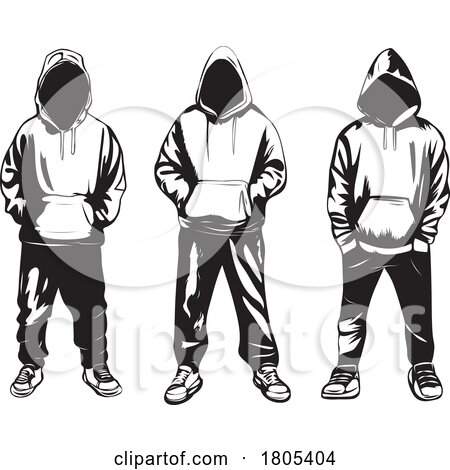 Black and White Lineup of Men in Hoodies by Vitmary Rodriguez