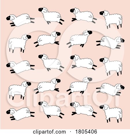 Background Pattern of Leaping Sheep by Vitmary Rodriguez