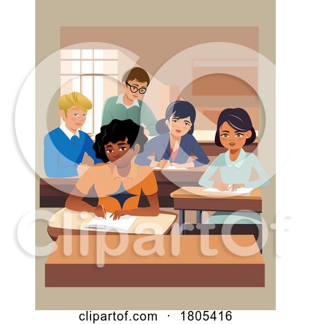 College or High School Students at Their Desks by Vitmary Rodriguez