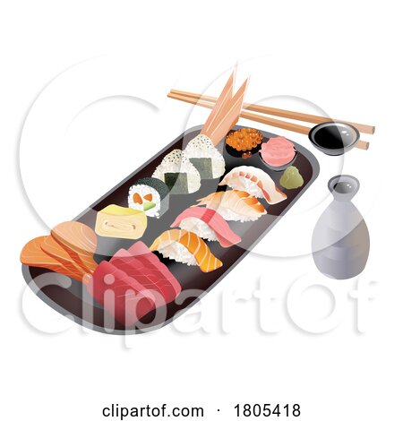 Sushi Platter with Chopsticks by Vitmary Rodriguez