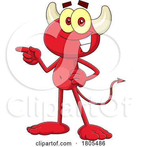 Cartoon Devil Pointing by Hit Toon
