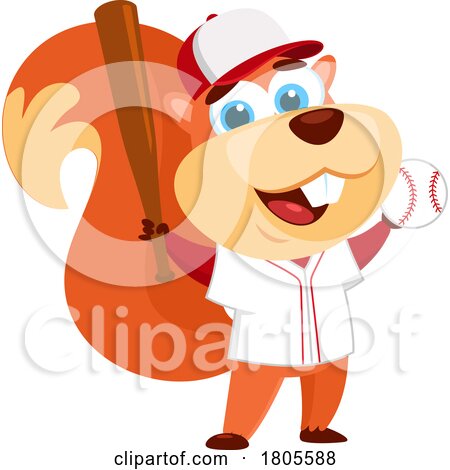 Cartoon Squirrel Baseball Player by Hit Toon
