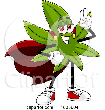 Cartoon Pot Leaf Mascot Super Hero by Hit Toon