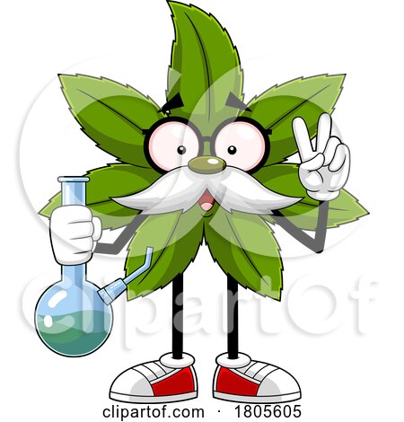 Cartoon Pot Leaf Mascot with a Bong by Hit Toon