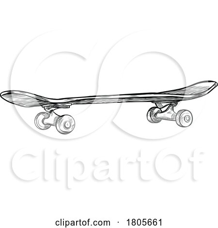 Sketched Black and White Skateboard by Domenico Condello