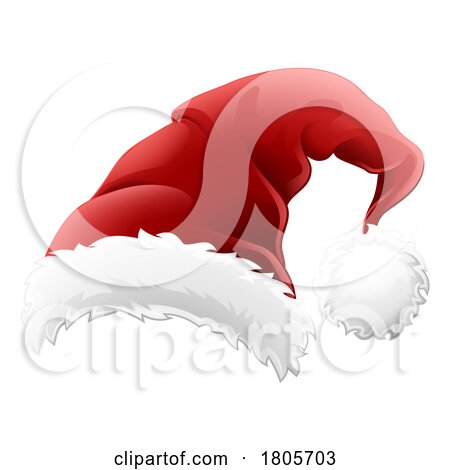 Santa Claus Hat Father Christmas Cap Cartoon by AtStockIllustration